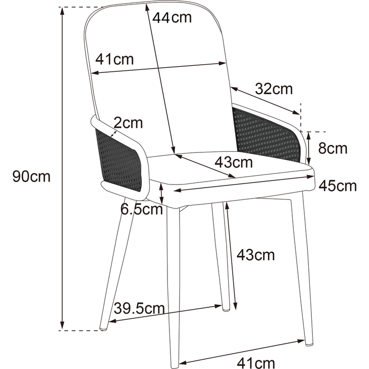 Esszimmerstuhl aus Samt, 4er-Set, Rattan-Design, Wohnzimmer, Schlafzimmer, Mit vier Metallbeinen (Holzmaserungseffekt), Grau – Bild 4