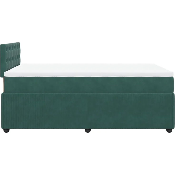 vidaXL Boxspringbett mit Matratze Dunkelgrün 120x200 cm Samt 3287725 – Bild 9