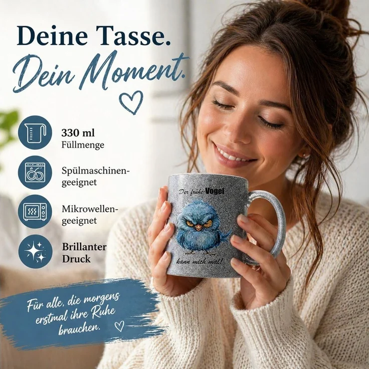 Camolo Tasse Der Frühe Vogel kann mich mal!, Keramik – Bild 2