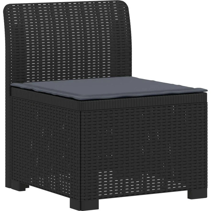 vidaXL 6-Sitzer Garten Sofa mit Kissen Rattan Look PP Anthrazit 3444109 – Bild 4