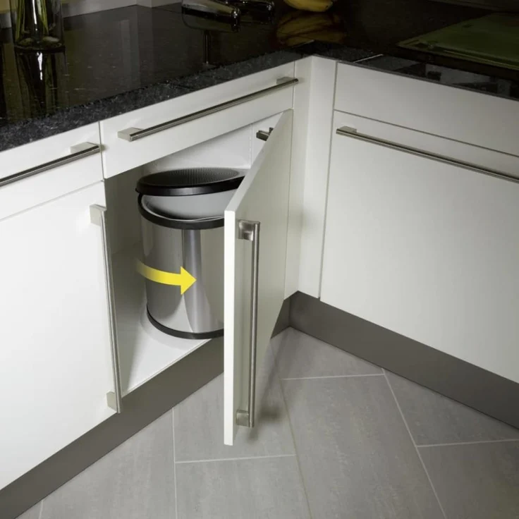 Hailo Schrank-Mülleimer Compact-Box 15 L Größe M Edelstahl 3555-101 415439 – Bild 5