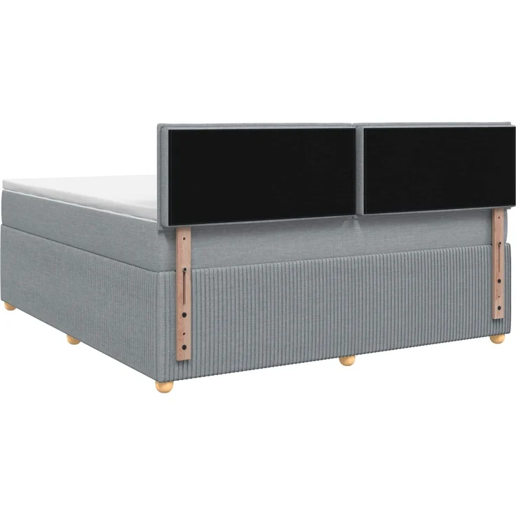 vidaXL Boxspringbett mit Matratze Hellgrau 160 x 200 cm Stoff 3451510 – Bild 8