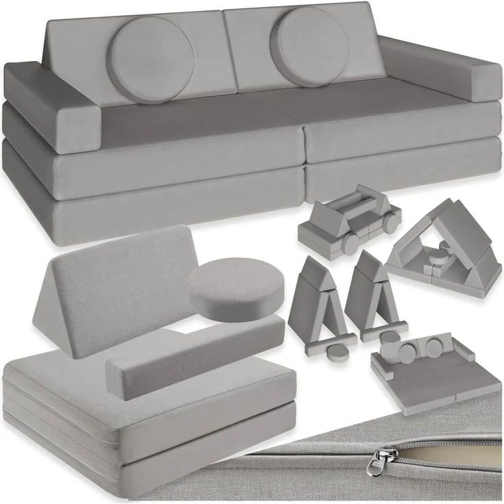 tectake Kindersofa Spielsofa, 8-teilig, flexible Anordnung – Bild 1