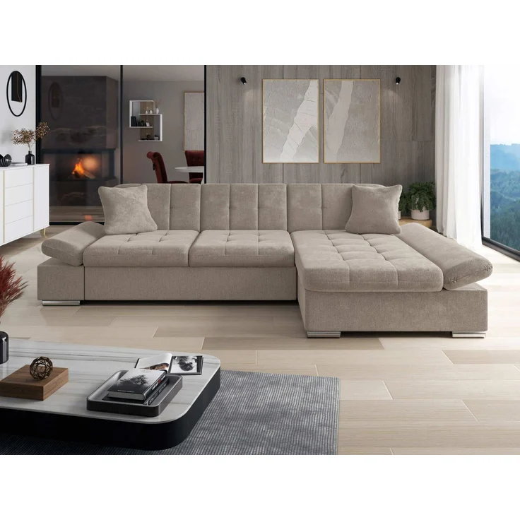 Mirjan24 Ecksofa Malwi (Farbe: Spirit Taupe, Seite: Rechts), 76 x 161 x 278 cm – Bild 3