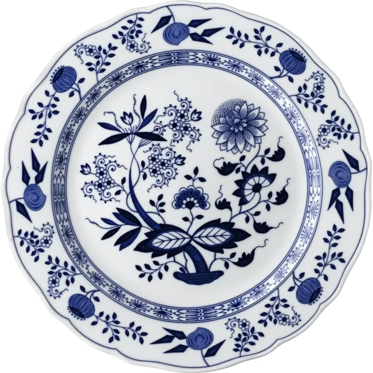 Platzteller 31 cm Fahne Blau Zwiebelmuster Hutschenreuther Platzteller - Mikrowelle geeignet, Spülmaschinenfest