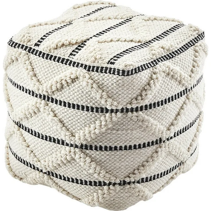 Kobolo Sitzwürfel Sitzpouf Pouf - JAIPUR - aus Baumwolle mit Muster (1 Stück)