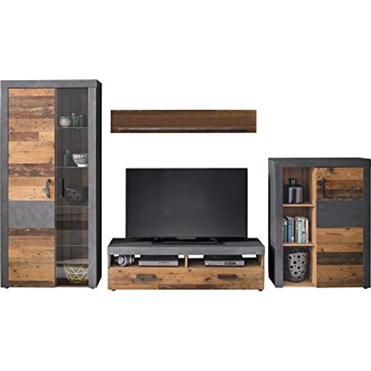 trendteam smart living IndyWohnen:Ko. GraphitGrauMatera-Old Wood NB,Fr. Old Wood NB,Abs. Graphit Grau Matera NB,Anbauwand – Bild 2