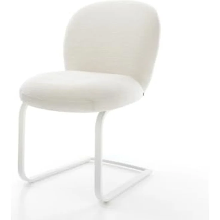 Freischwinger Nube-Flex Bouclé Soft Beige Freischwinger flach Weiß Taschenfederkern – Bild 3