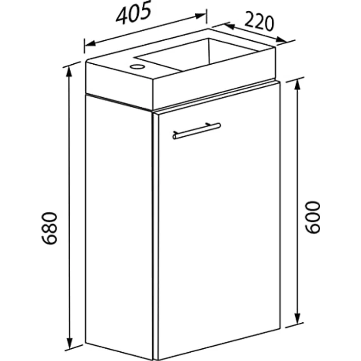 VCM Waschplatz Slito, 2-tlg. Badmöbelset mit Waschbeckenunterschrank und hochwertigem Keramikwaschbecken, weiß – Bild 2