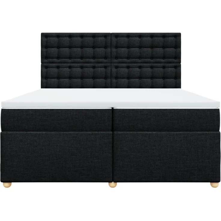 vidaXL Boxspringbett mit Matratze Schwarz 200x200 cm Stoff 3293703 – Bild 6