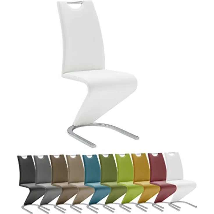 Schwingstuhl AMADO 2er Set in weiß Gestell Chrom – Bild 6