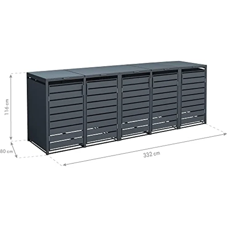 Westmann Metall Mülltonnenbox 5er Kubus | 5x 240 L – Bild 7
