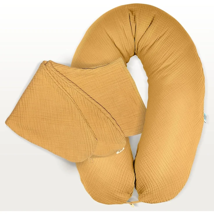 sei Design Stillkissenbezug 100% Baumwolle passend für Stillkissen XXL, Bezug für Schwangerschaftskissen, Seitenschläferkissen 190x30 cm, mit Reißverschluss, waschbar und Schadstoffgeprüft