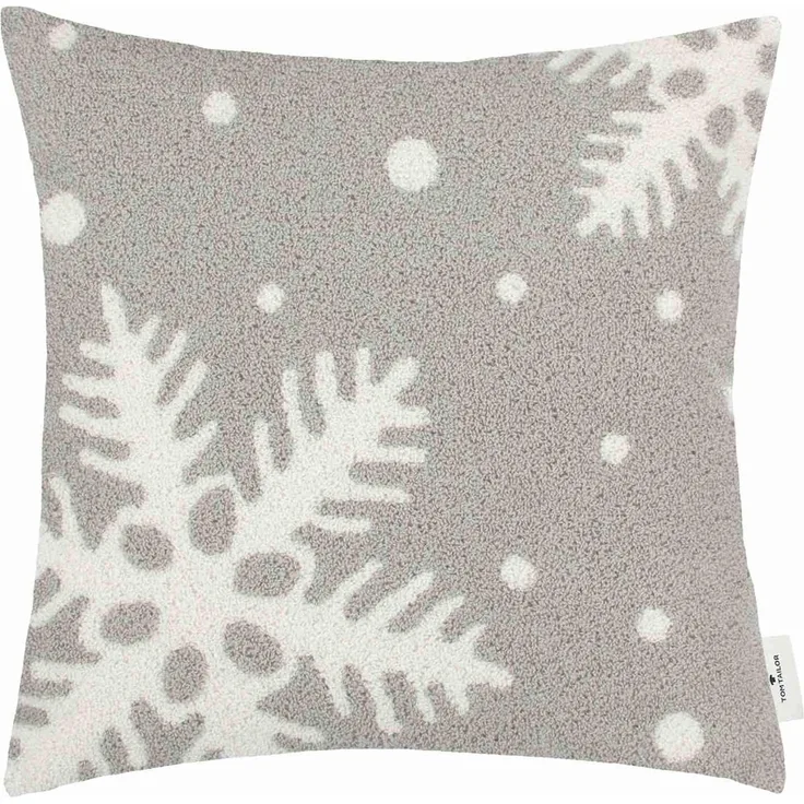 TOM TAILOR HOME Dekokissen Winter Flake, mit hochertigem Bouclé-Effekt, Kissenhülle ohne Füllung, 1 Stück