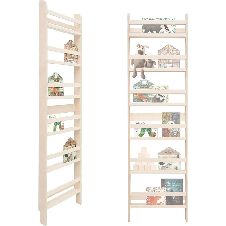 MAMOI® Kinderbücherregal aus Holzwerkstoff – Bücherkiste, Kinderbücherregal, Bücherregal für Kinderzimmer, Bücherbank, Wandregal, Montessori Kindermöbel – Bild 1