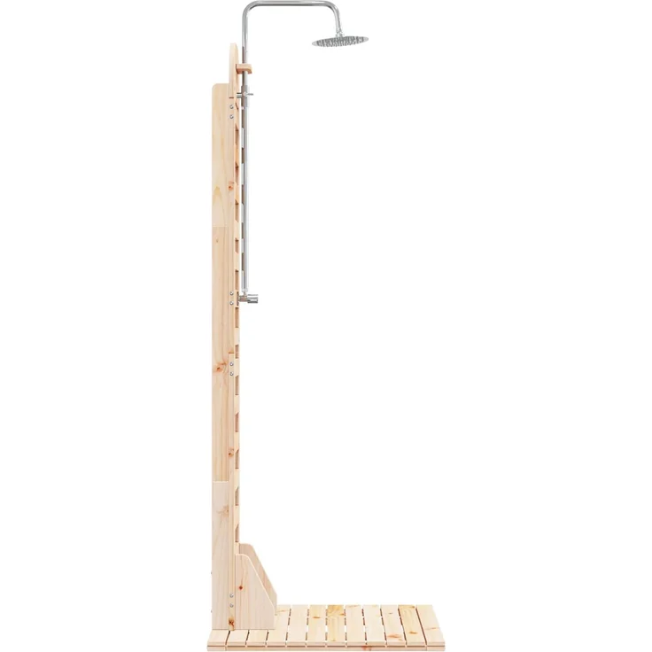 vidaXL Gartendusche 223 cm Massivholz Kiefer und Edelstahl Natur 886328 – Bild 5