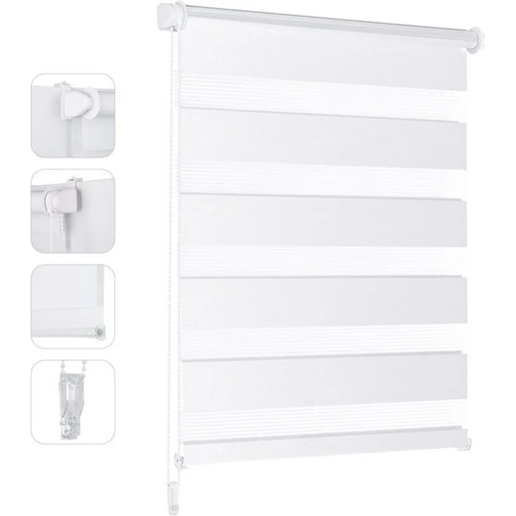 Doppelrollo Duo Rollo Klemmfix ohne Bohren für Fenster Rollos Jalousie Faltrollo, Sekey, freihängend, Klemmträger, Montage mit oder ohne Bohren möglich – Bild 4