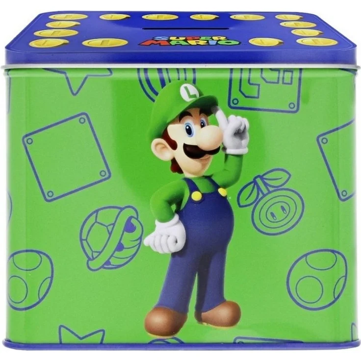 Nintendo Luigi Von Super Mario Tasse Cup Becher mit Spardose Münzbox 9 x 13 x 11cm – Bild 2