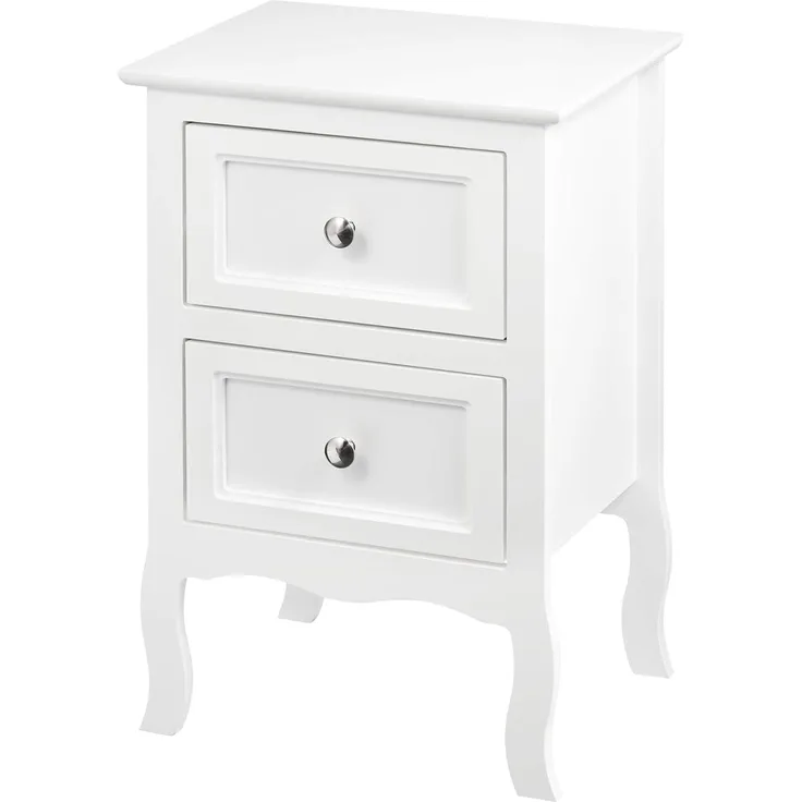 Woltu Nachttisch (1-St), Stil barock, 40 x 60 x 30 cm MDF, mit 2 Schubladen