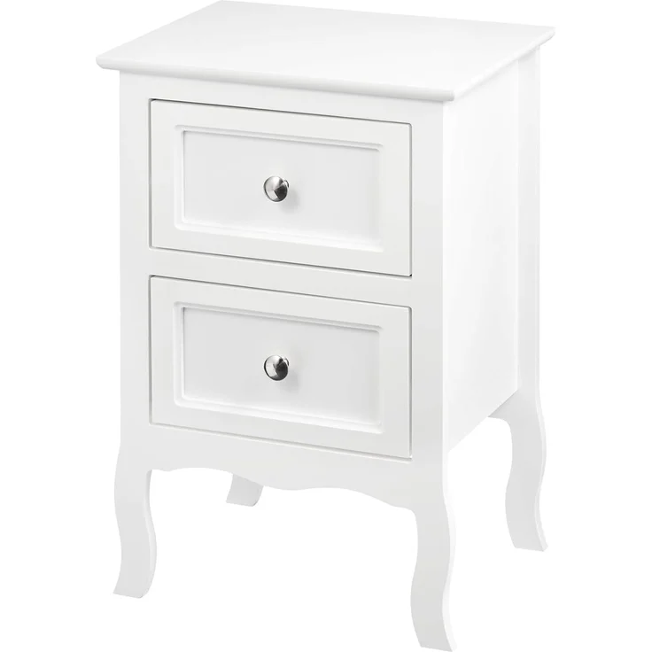 Woltu Nachttisch (1-St), Stil barock, 40 x 60 x 30 cm MDF, mit 2 Schubladen