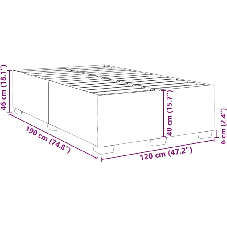 vidaXL Bettgestell ohne Matratze Hellgrau 120x190 cm Stoff 3284457 – Bild 8