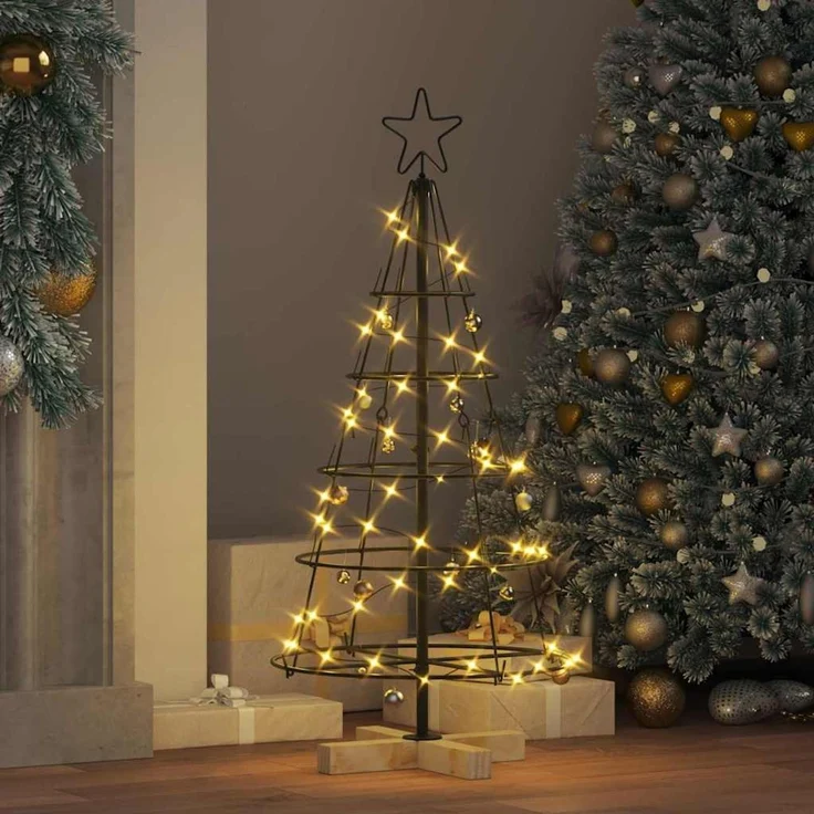 vidaXL Metall-Weihnachtsbaum mit Ständer KUOPIO 90 cm Stahl Schwarz 42019158 – Bild 4