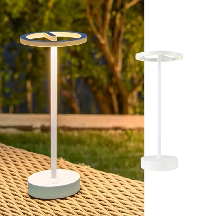 SLV VINOLINA ONE, LED Akku-Tischleuchte IP54, 2700K, dimmbar, weiß