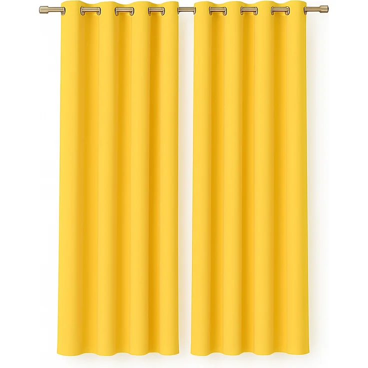 Gardine mit Ösen *** x *** cm ( Breite x Länge ) in ***, blickdichter Vorhang, Ösenvorhang in vielen Variationen 140x175 cm Gelb – Bild 1