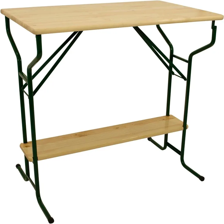 DEGAMO BAMBERG Stehtisch, Metall + Holz, grün/naturfarben, 113cm