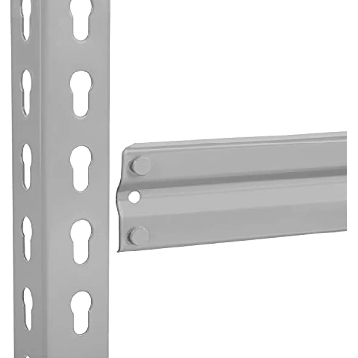 Yaheetech 5 Böden Schwerlastregal 70 cm breit, Speisekammer Regal Lagerregale, Kellerregal Metall, Werkzeugregale, hell grau – Bild 7