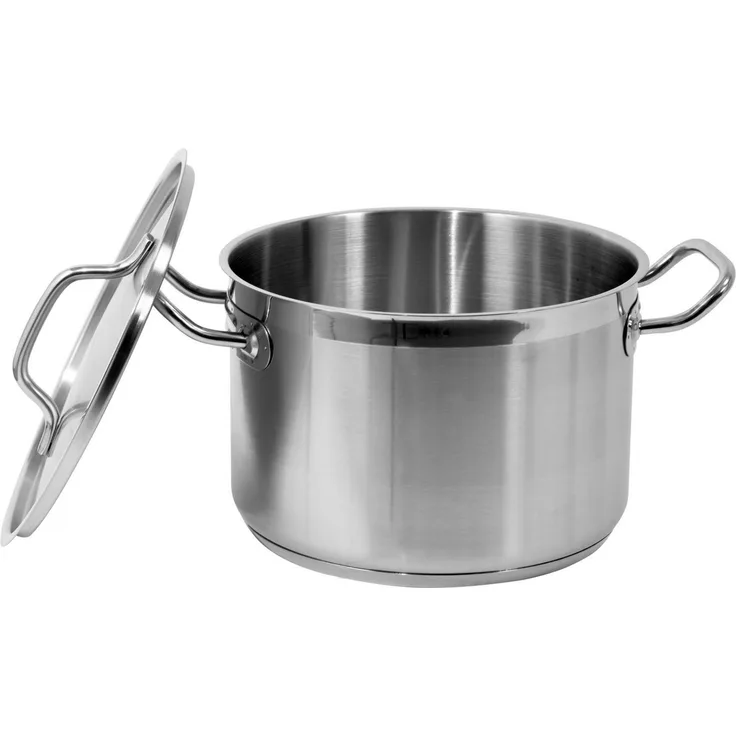 TRIZERATOP Kochtopf Mittlerer Kochtopf mit Deckel 7,2 l, Edelstahl 24x16 cm, (Mittlerer Kochtopf mit Deckel 7,2 l, Edelstahl 24x16 cm, Mittlerer Kochtopf mit Deckel 7,2 l, Edelstahl 24x16 cm), satiniert