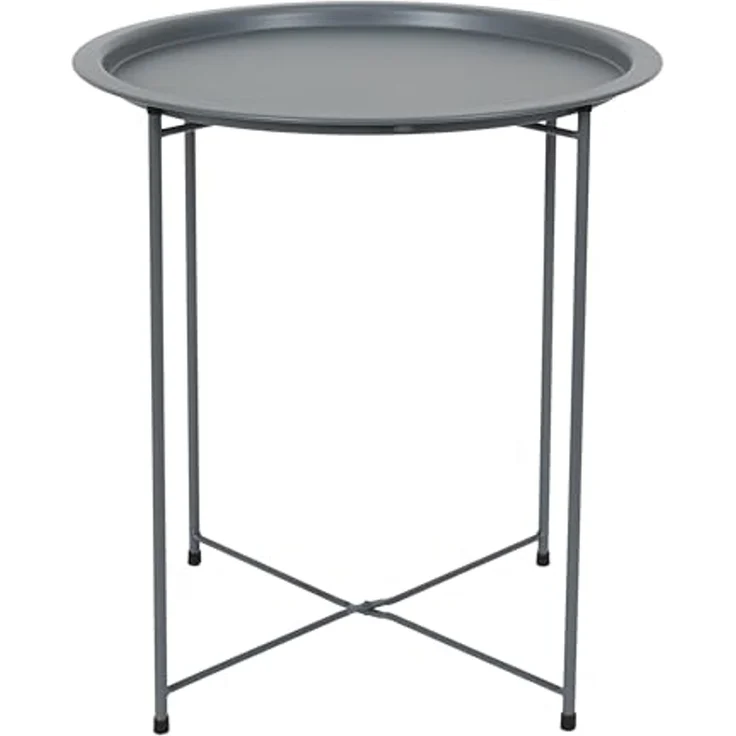 HOME DECO FACTORY, HDO0051, Sienna Grey Modelltisch, Beistelltisch, Möbel, Gartenmöbel, Tisch für den Außenbereich, 47 x 50 x 47 cm, zum Zusammenbauen, Grau – Bild 4