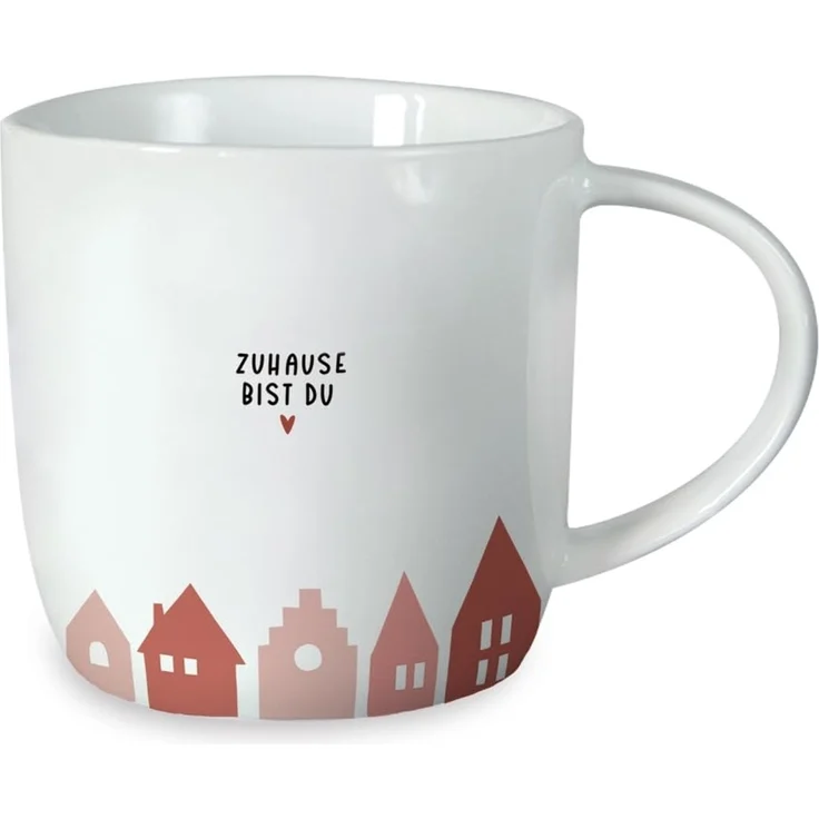 Grafik Werkstatt Kaffeetasse mit Spruch 300 ml Porzellan Tasse Zuhause bist du