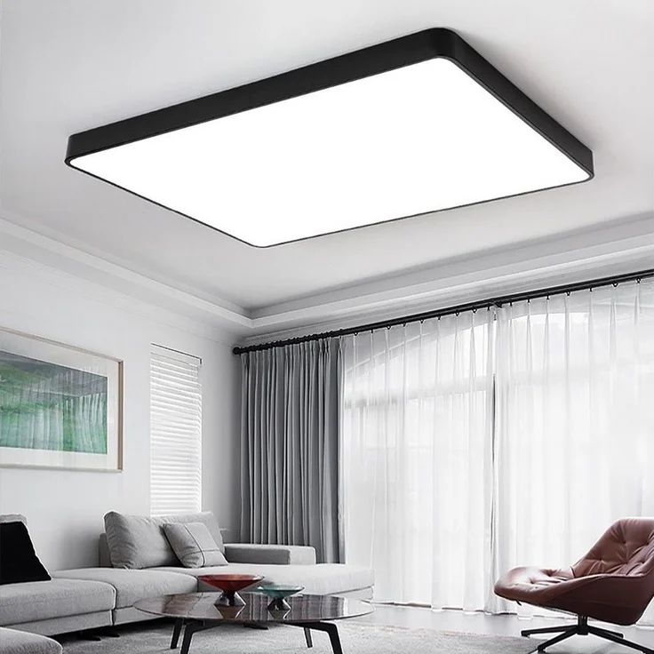 JDONG LED Deckenleuchte dimmbar mit Fernbedienung Rechteckig Weiß/Schwarz 65*43*5CM, LED fest integriert, Deckenlampe 72W, für Wohnzimmer Schlafzimmer Esszimmer Arbeitszimmer Balkon Büro – Bild 3