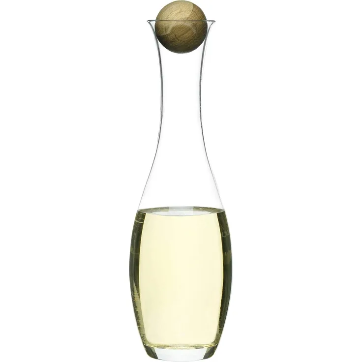 Elegante Glas Karaffe mit Eichenholzstopfen – 1 Liter