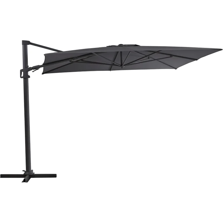 Sonnenschirm Vinovo, aus Aluminium und Polyester, quadratisch, neigbar, anthrazit, 300x300 cm – Bild 1