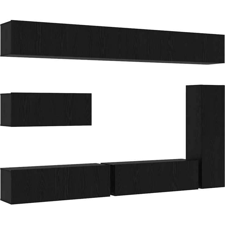 vidaXL TV Cabinet Set 7 stk. 30,5 x 30 x 110 cm Schwarz Eichen-Optik 3332588 – Bild 2