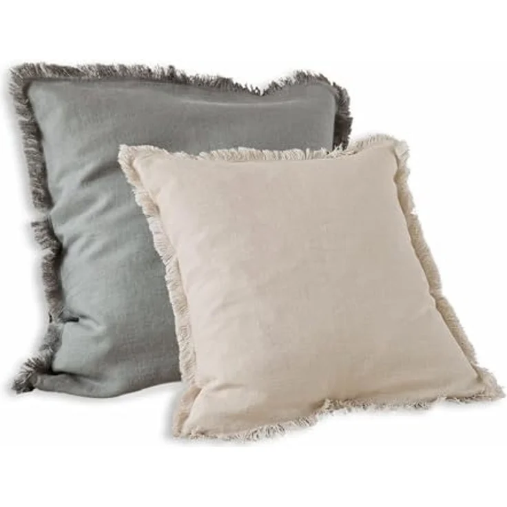 Mirabeau Kissenhülle Kissenhülle 2er Set Quebo grau/beige, (2 Stück) – Bild 1