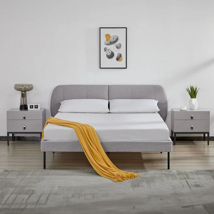 Polsterbett Porvoo Textil 140x200 cm Grau [en. casa] – Bild 2