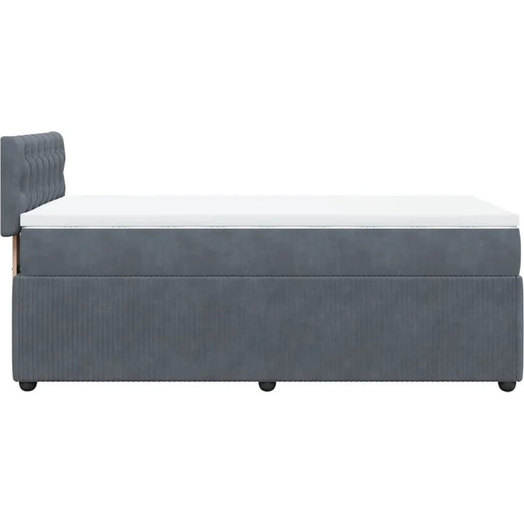 vidaXL Boxspringbett mit Matratze Dunkelgrau 90x200 cm Samt 3287645 – Bild 9