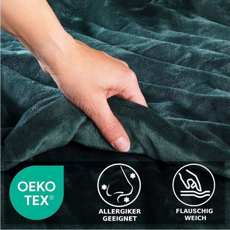 Malika Bettwäsche aus 100% Mikrofaser, 155x220 + 80x80 cm Cashmere Touch, Dunkelgrün, Cashmere Touch, 2 teilig, Für Allergiker geeignet, pflegeleicht, angenehm weicher Stoff – Bild 4