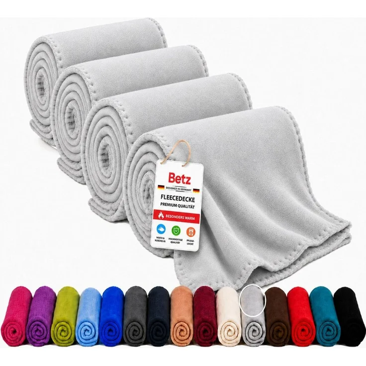 Wohndecke Fleecedecke 4 Stück 130x170 cm 180g/m² Flauschige Sofadecke, Betz – Bild 1