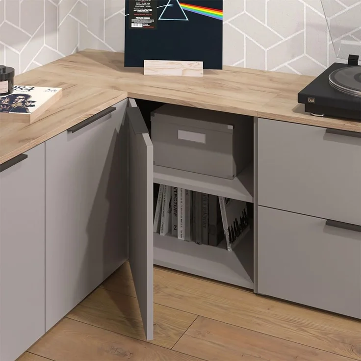 Eckkommode Wido Greige 80 x 50 cm mit Tür Vicco – Bild 5