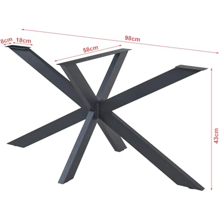 Tischgestell Oberau Stahl 98x58x43cm [en. casa] – Bild 3