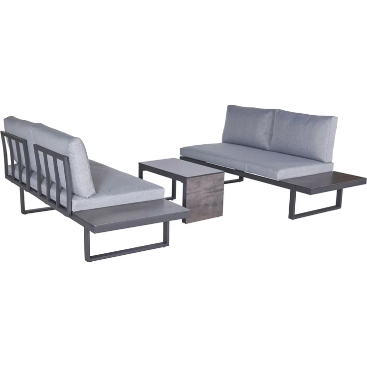 LC Garden 'Sungardo' Gartenlounge-Set inkl. Auflagen, 3tlg., individuell stellbar, Aluminium anthrazit, 70 x 35 x 41 cm – Bild 5