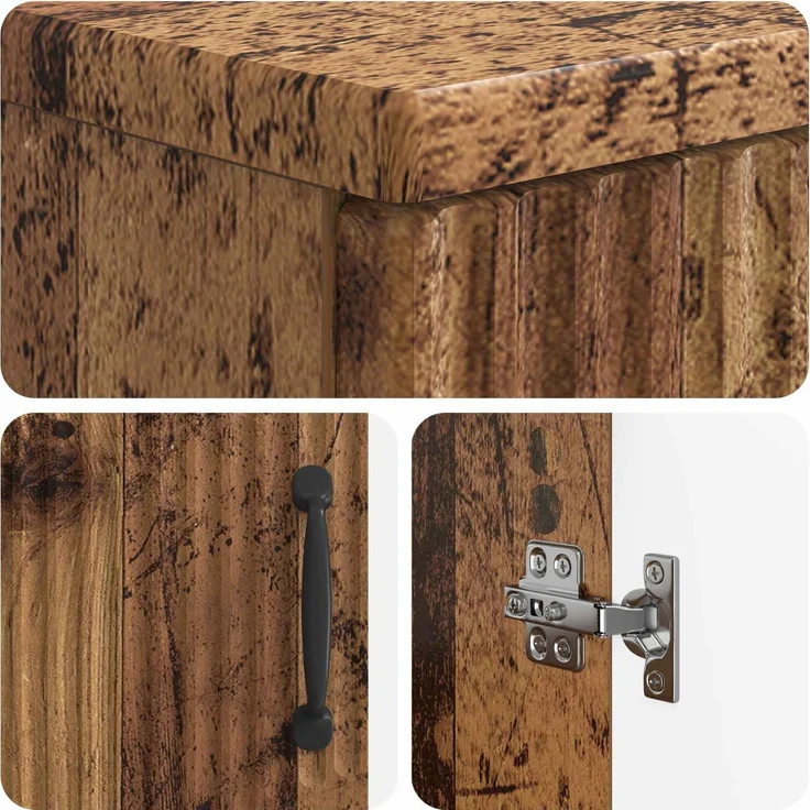 vidaXL 3-teiliges Badezimmer-Schranksystem HOORN Altholz Holzwerkstoff 3417475 – Bild 6
