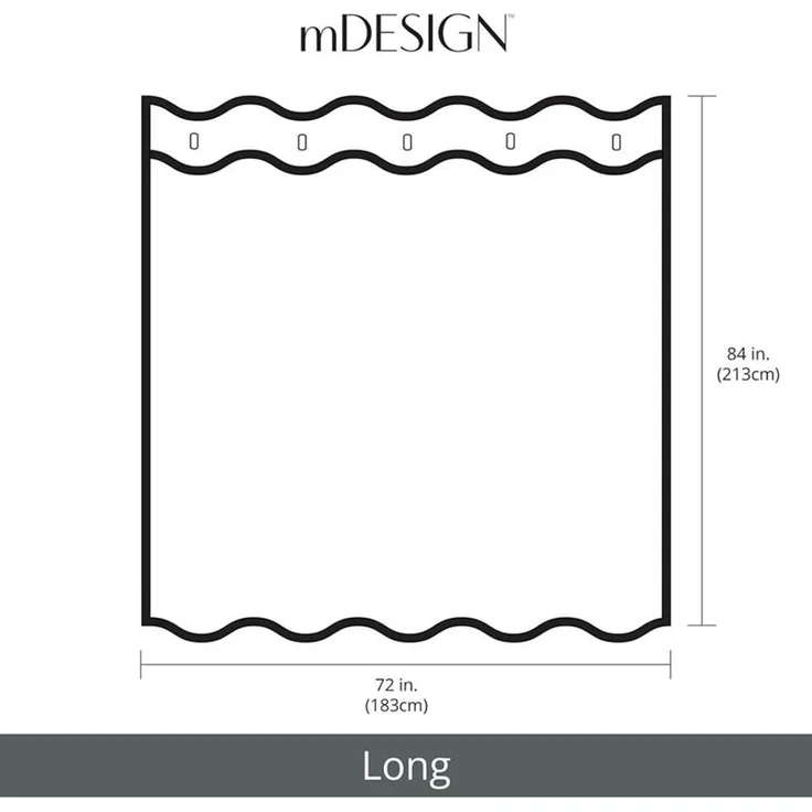 mDesign Duschvorhang Badewannenvorhang 2er-Set 12 Ösen PEVA Vinyl Transparent – Bild 2
