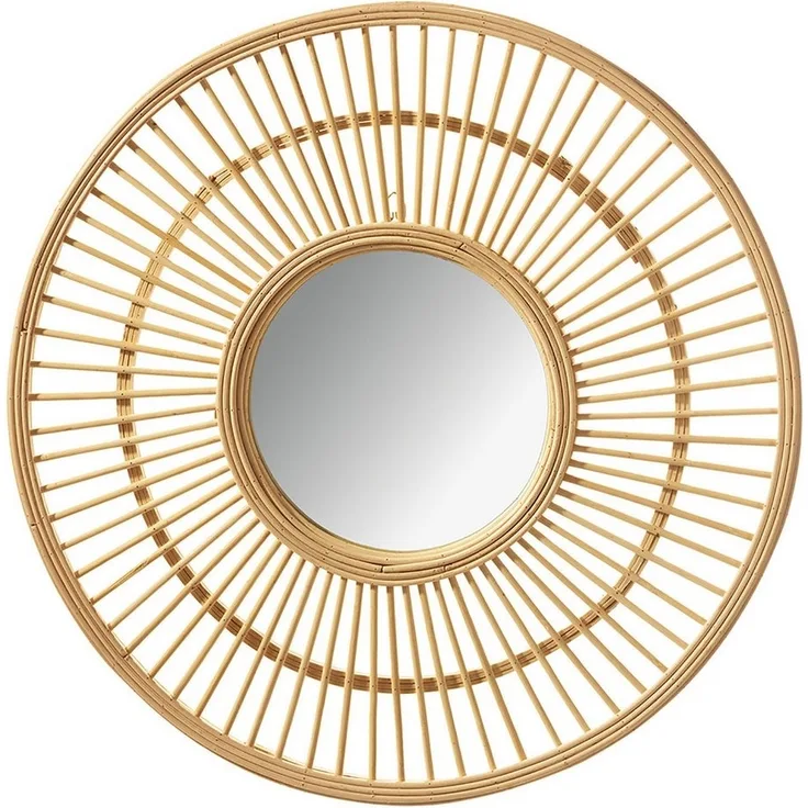 Kobolo Dekoobjekt Spiegel Wandspiegel LINA Rattan, aus natürlchem Rattan