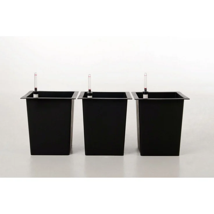 VIVANNO Pflanzeinsatz Kunststoff EINSATZ Bewässerung Konisch - Schwarz Matt (Set, 3 St), 29x29x32 cm – Bild 3