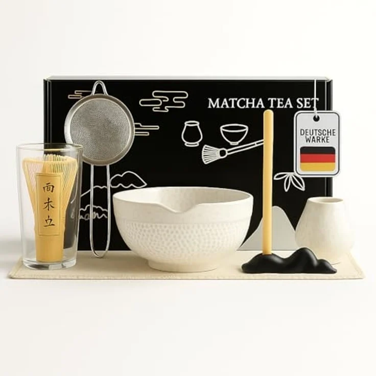 Roxlin Teeservice Roxlin Matcha Set (7-teilig) Keramik, Bambus-Besen, Schale & Zubehör – Bild 1